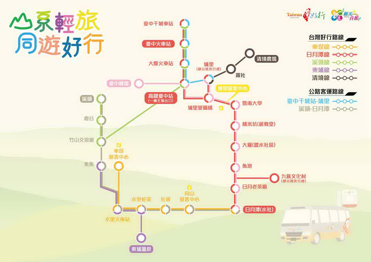 台灣好行清境線乘車路線圖（圖片來源：交通部觀光局）